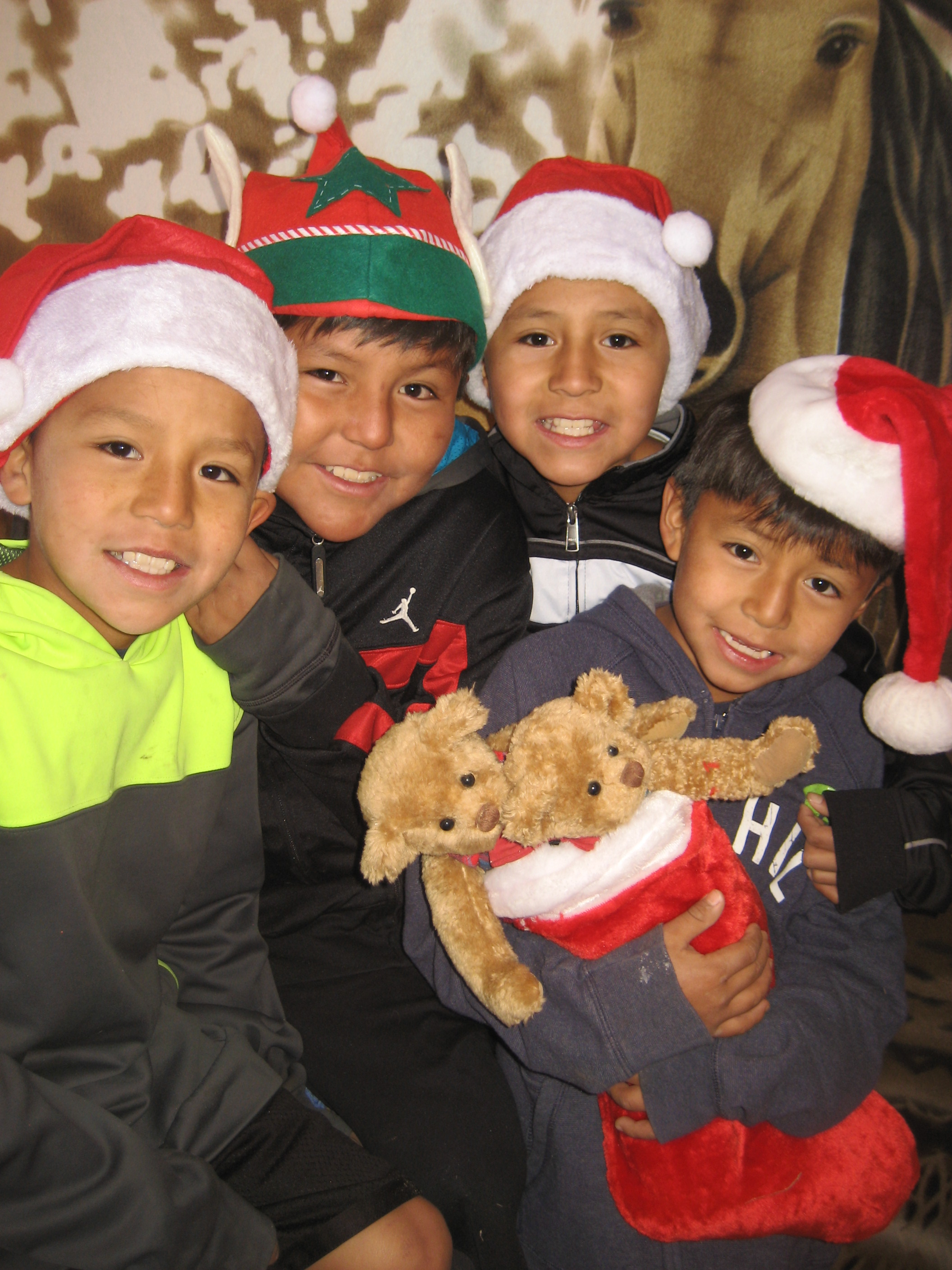 Children during an Indian Mobile Mission Christmas visit