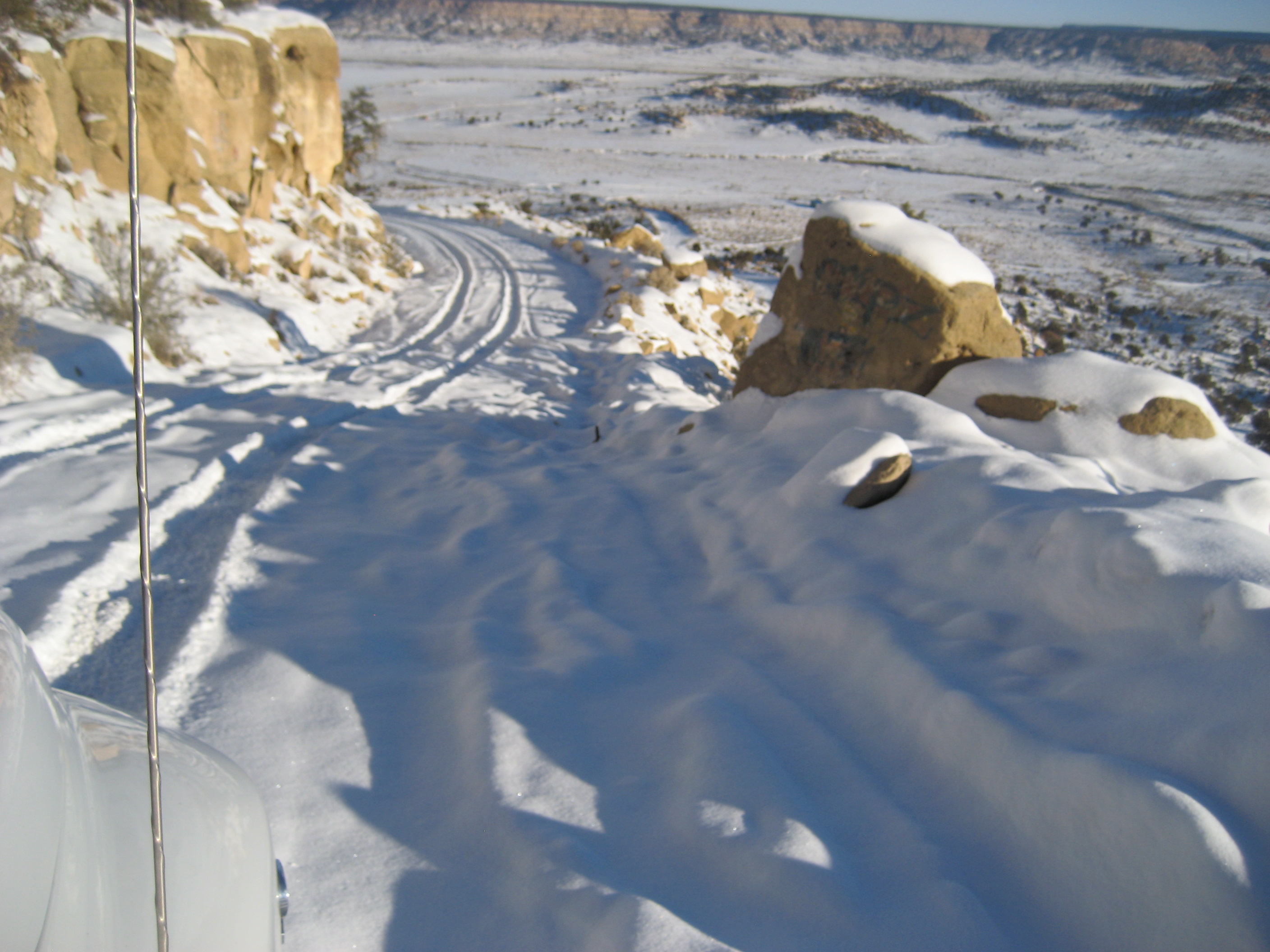 A snowy road during an Indian Mobile Mission trip
