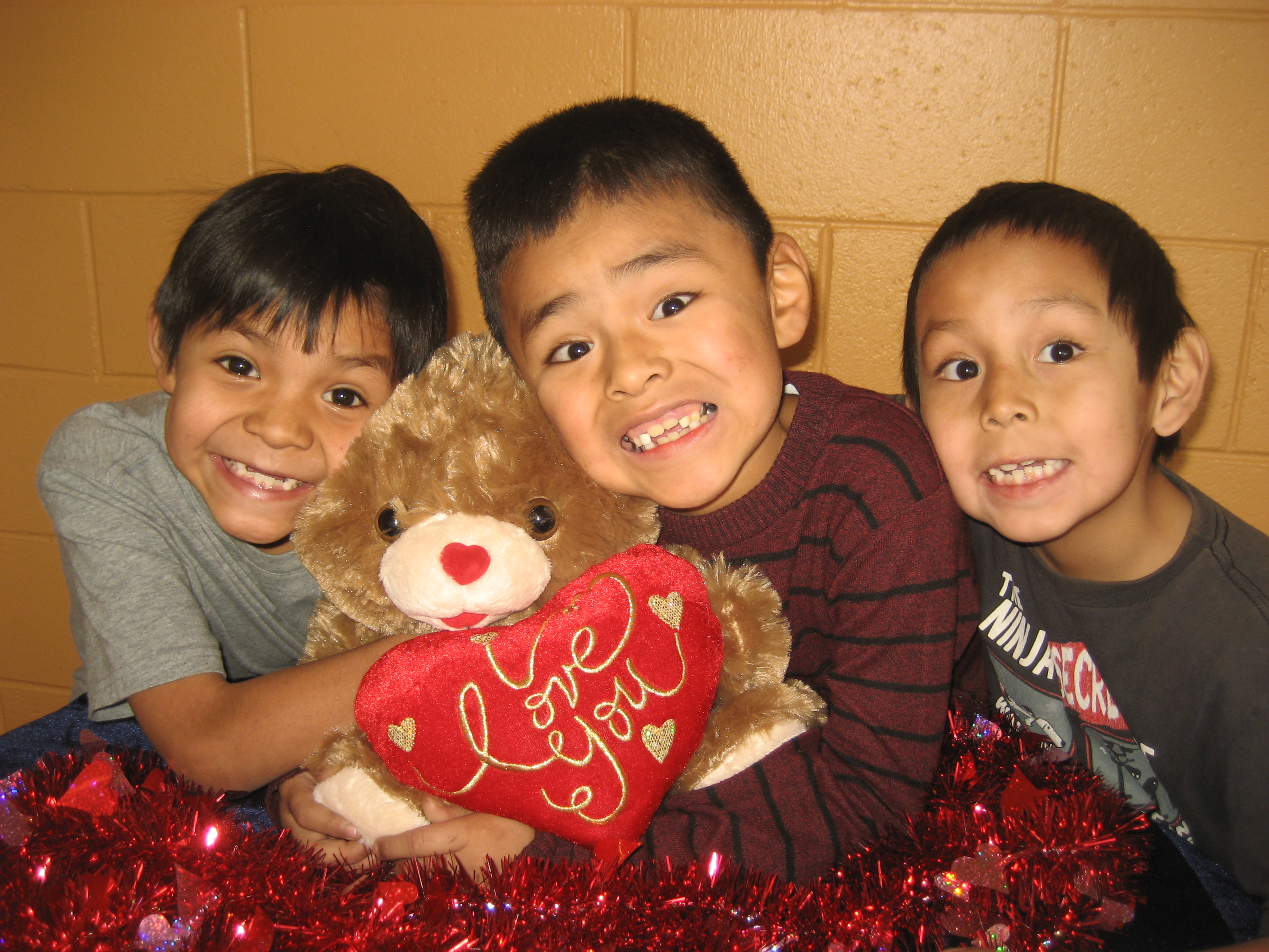 Children during a Valentine's Day visit