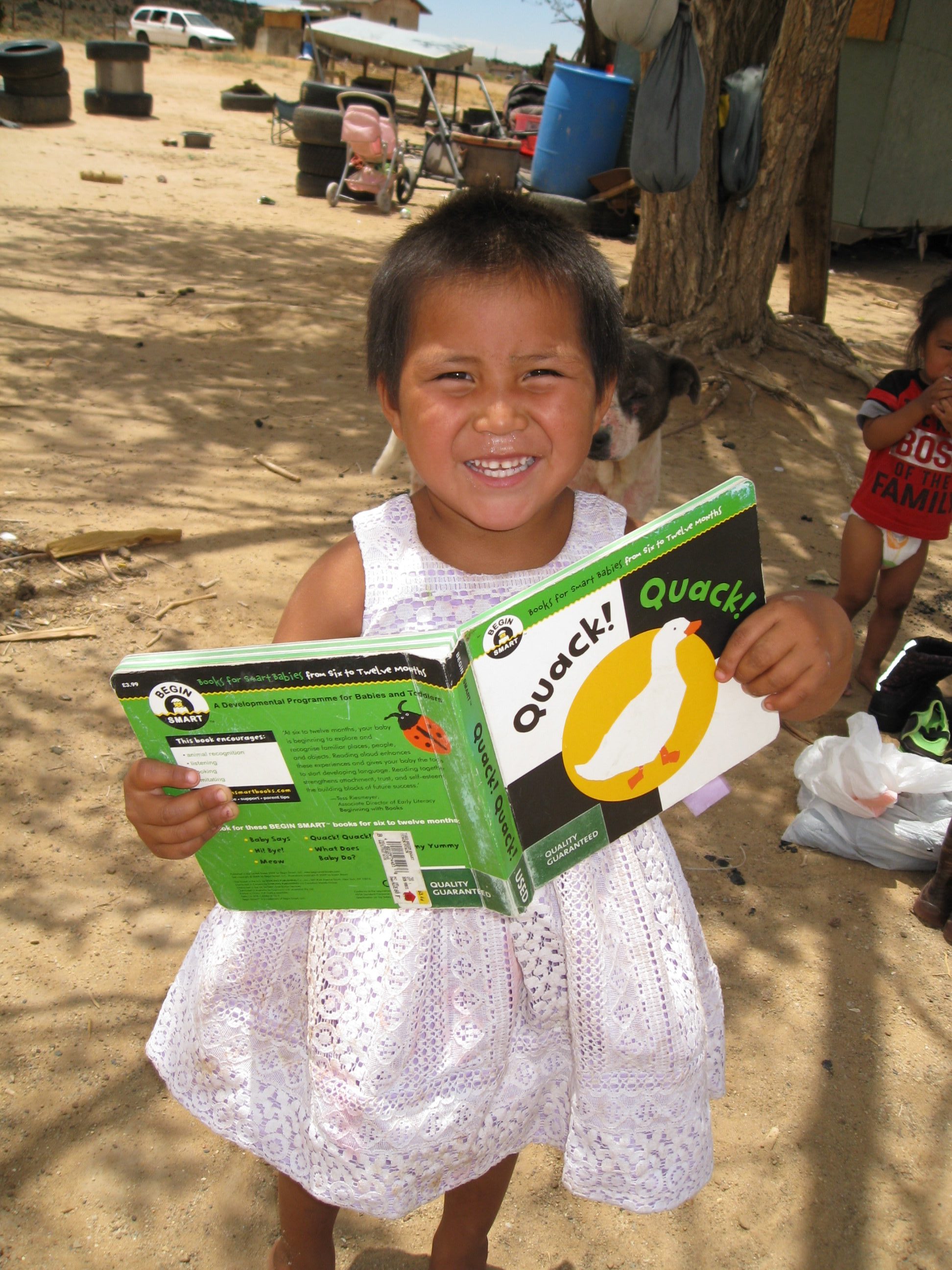 A child reading a new book
